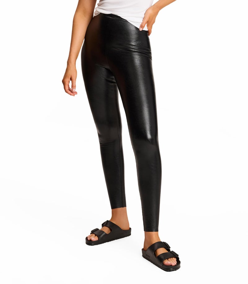 commando Faux Leather Legging | High-Rise Fit | Signature Internal Smoothing Waistband | Four-Way Stretch | Machine Washable | Black, X-Large - Image 1